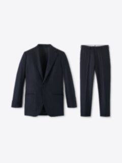 Shop VBC Navy Chalkstripe Wool Flannel Downing Suit