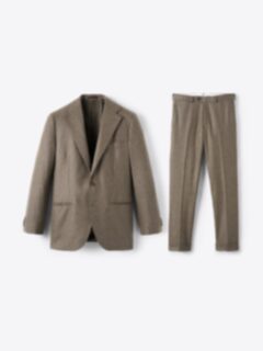 Shop VBC Brown Melange Wool Flannel Downing Suit