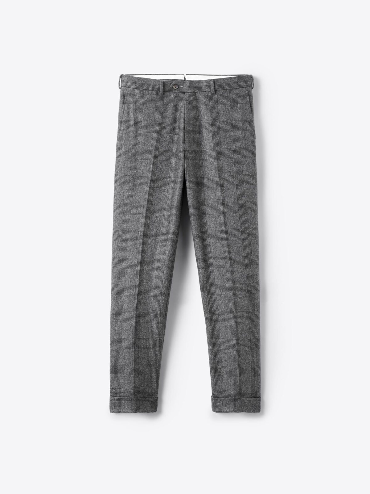VBC Grey Plaid Wool Flannel Dress Pant - Custom Fit Tailored Clothing