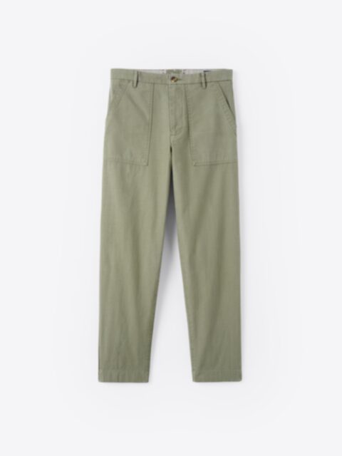 Olive Reverse Sateen Faded Fatigue Pant