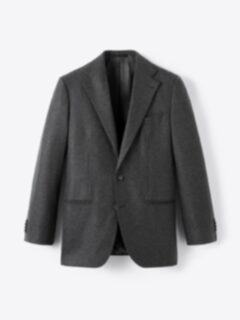 Shop VBC Charcoal Wool Flannel Bedford Jacket Wide Lapel