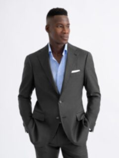 Grey Melange Wool Side Tab Dress Pant - Custom Fit Tailored Clothing