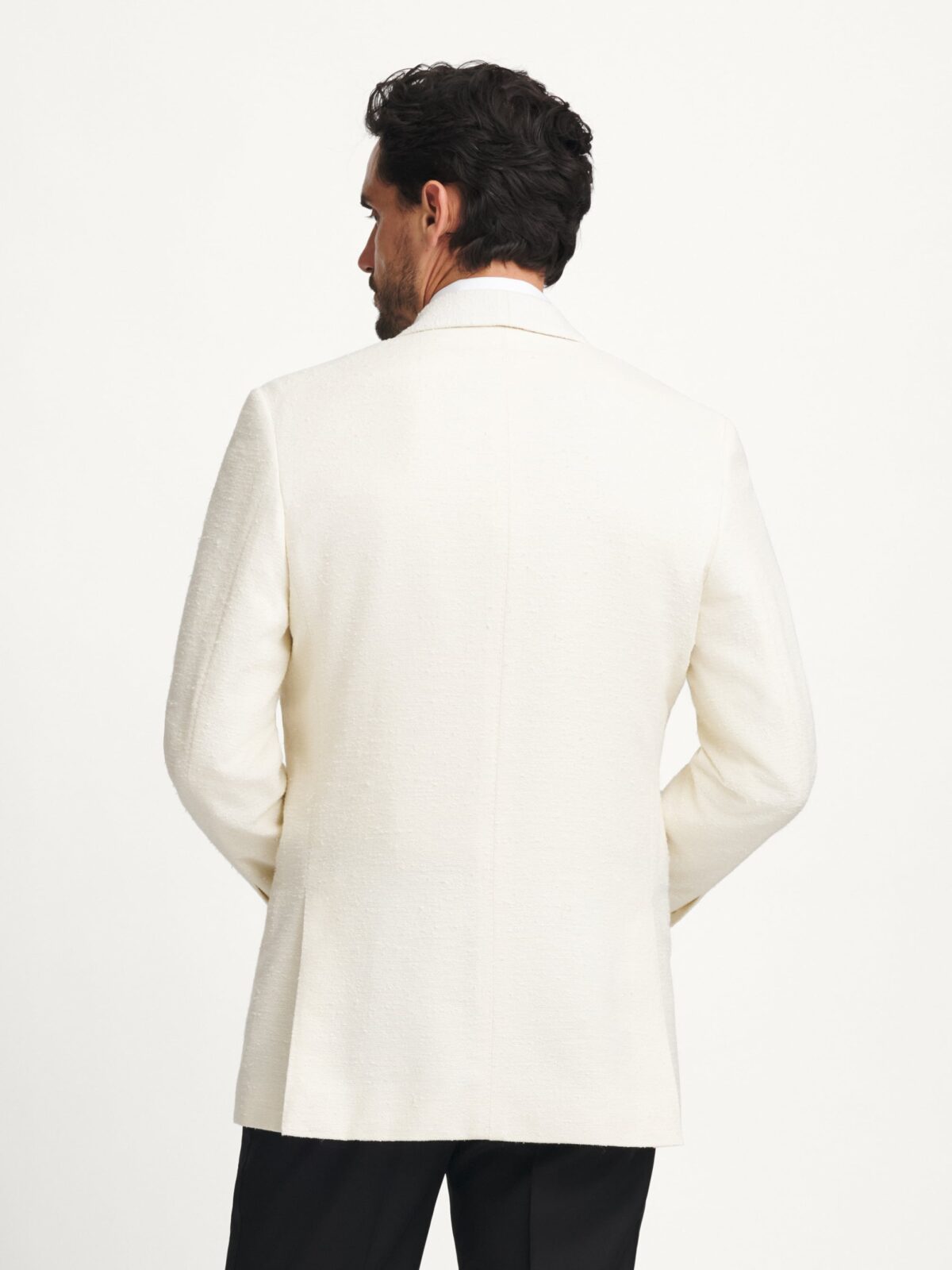 Loro Piana Cream Wool Silk Linen Boucle Dinner Jacket - Custom Fit