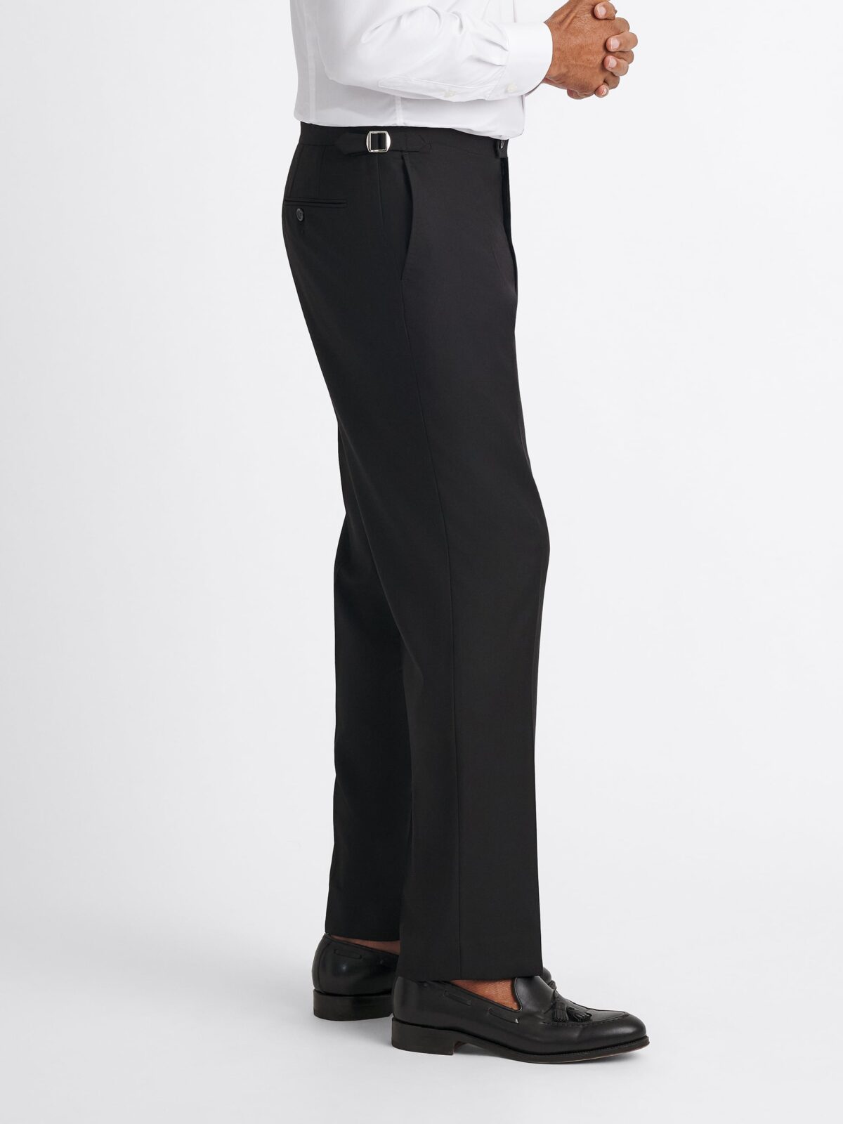 Loro Piana New Zealand merino wool スラックス Black Loro Piana S150s Wool Dress Pant - Custom Fit Tailored