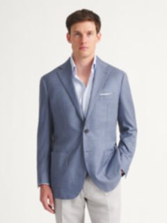 Loro Piana Fabric Faded Blue S150s Bedford Jacket - Custom Fit