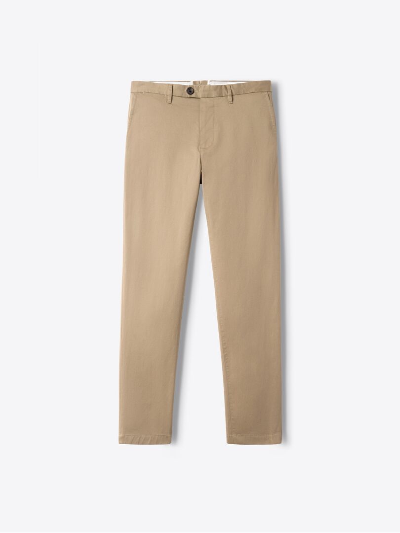 Essentials Pantalon Chino sans Pince Infroissable Coupe Ajustée Homme  : : Mode