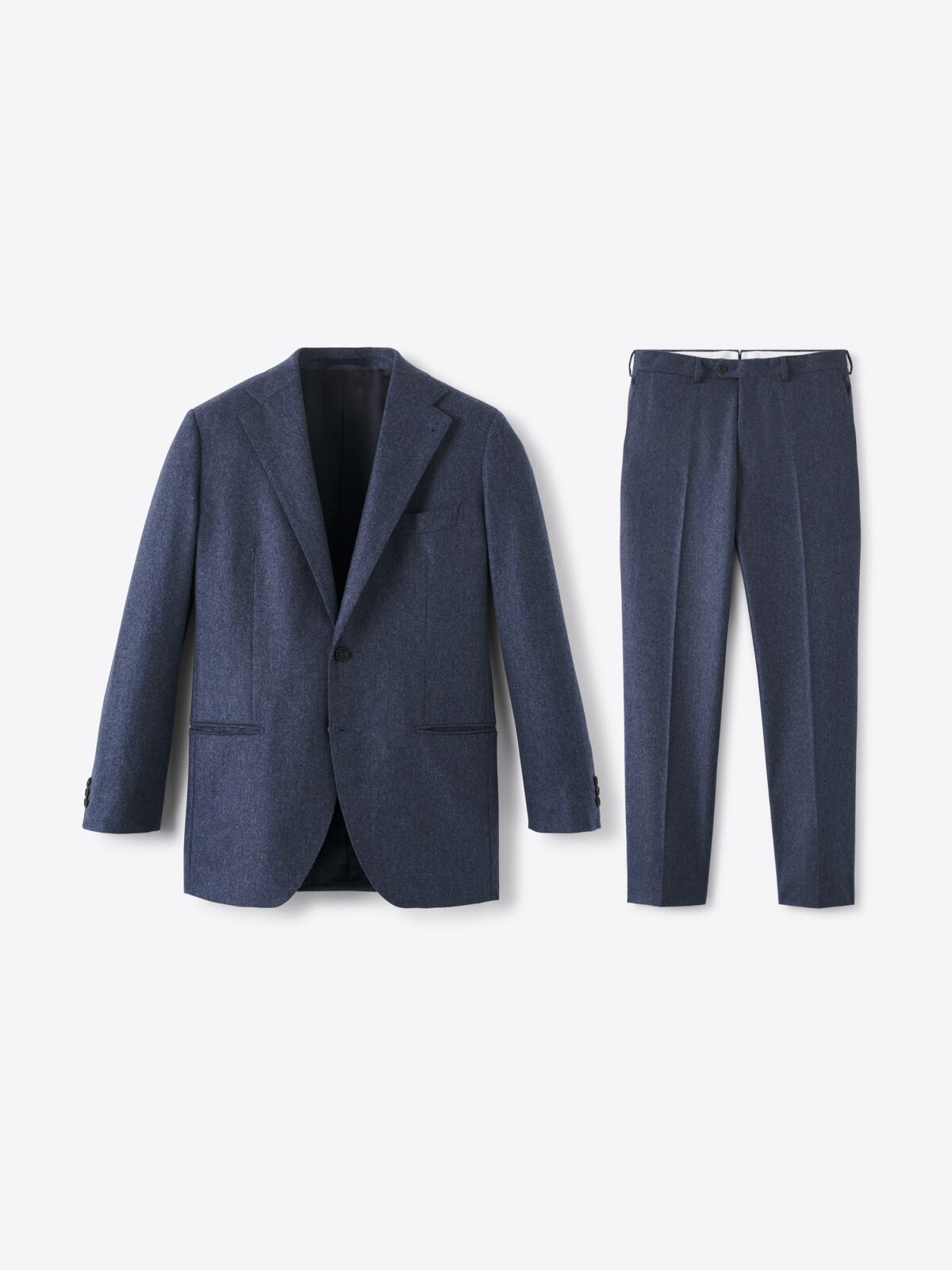 VBC Slate Melange Wool Flannel Downing Suit - Custom Fit Tailored