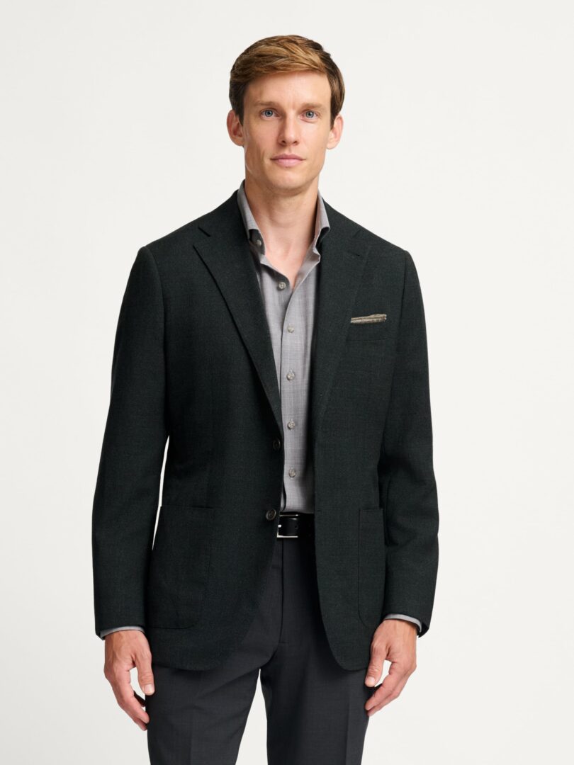Reda S110s Forest Green Wool Hopsack Thumb Detail