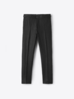 Shop Black Heavy Irish Linen Tuxedo Pant