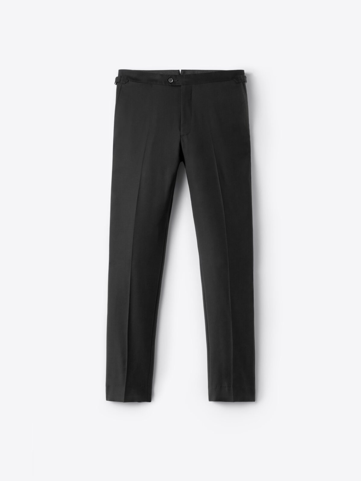 Black Wool Side Tab Dress Pant - Custom Fit Tailored Clothing