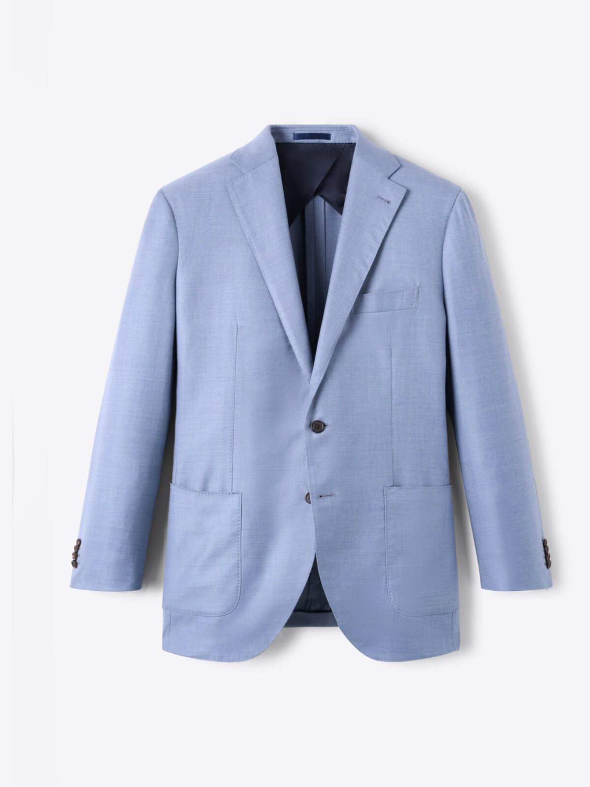 Loro Piana Fabric Faded Blue S150s Hopsack Hudson Jacket - Custom