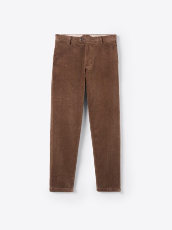 Men’s Stratton Brown Stretch Corduroy Chino Thumb