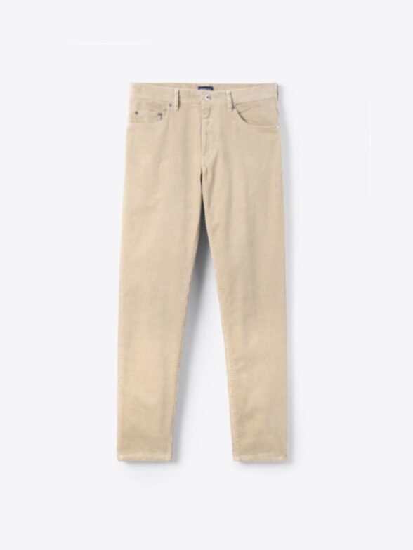 Thumb Photo of Duca Visconti Beige Stretch Corduroy 5-Pocket