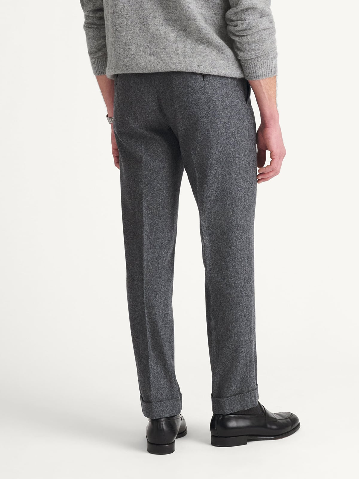 VBC Grey Wool Flannel Dress Pant - Custom Fit Tailored Clothing