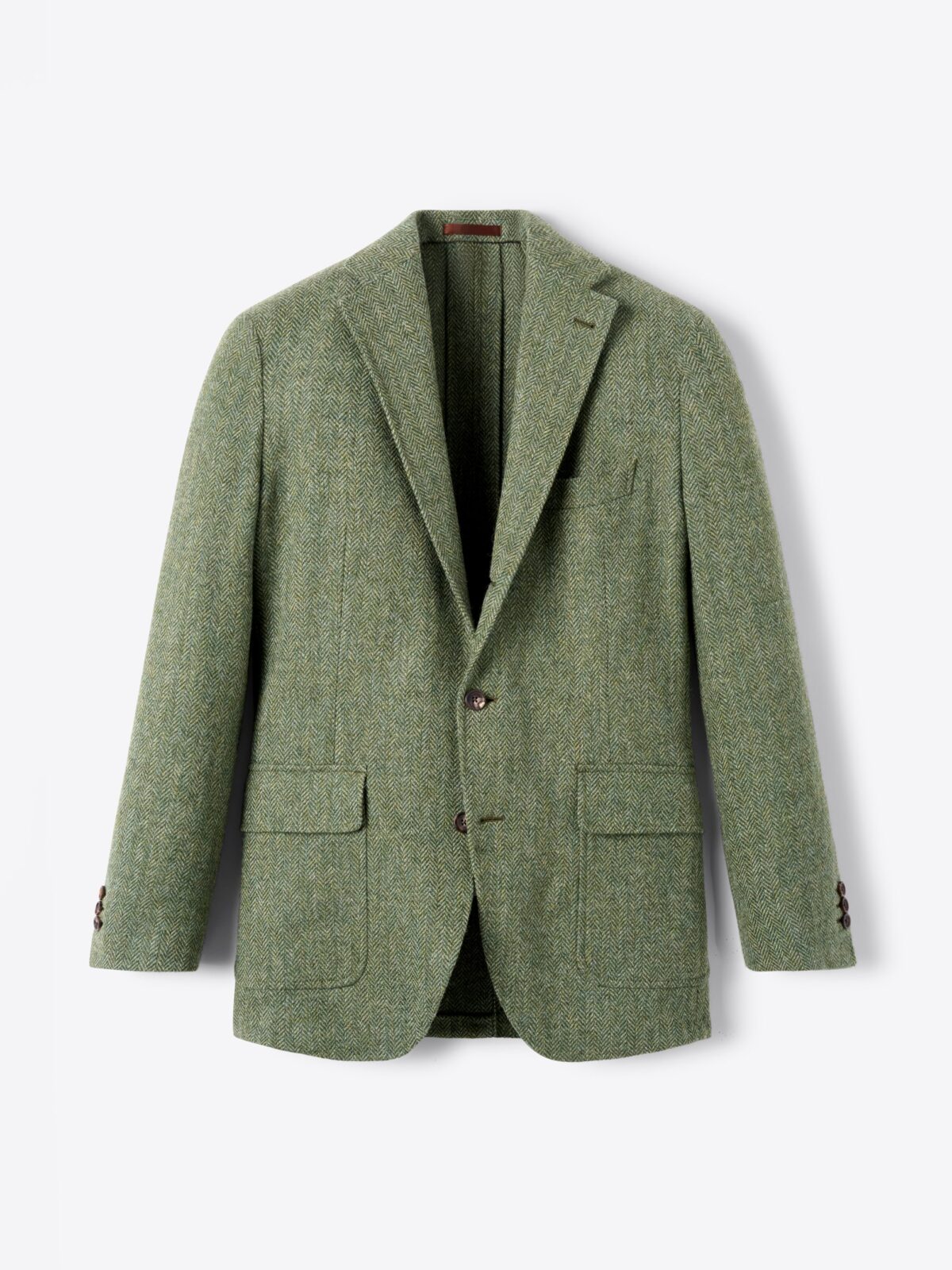Green Herringbone Shetland Tweed Andover Jacket - Custom Fit