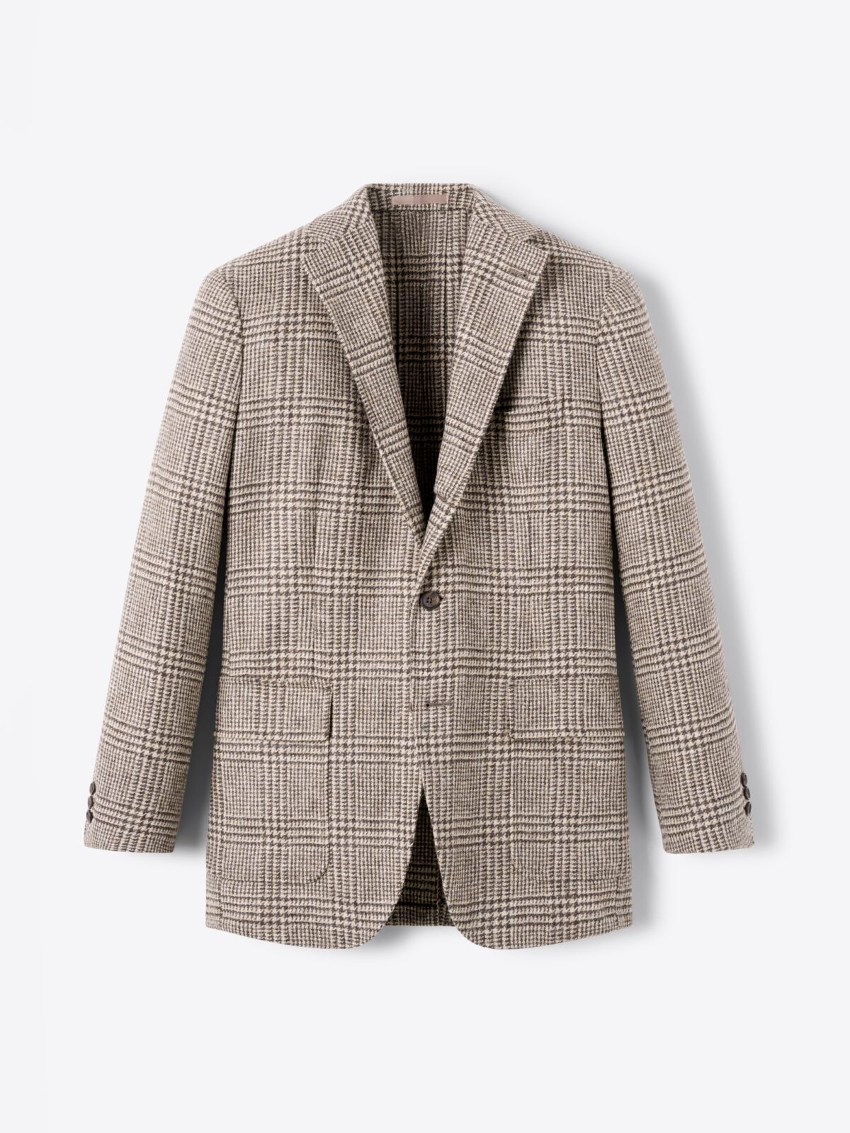 Brown Glen Plaid Shetland Tweed Andover Jacket - Custom Fit