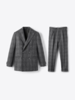 Shop Double Breasted VBC Grey Glen Plaid Flannel Bedford Suit