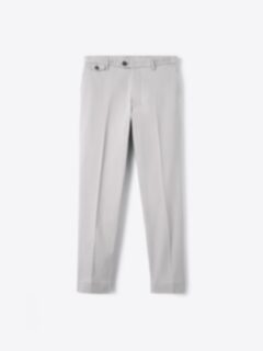 Shop Silver Washed Cotton Stretch Dress Pant
