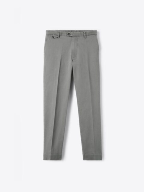 Grey Non-Iron Stretch Chino - Custom Fit Pants