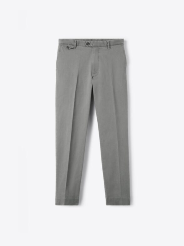 Thumb Photo of Grey Washed Cotton Stretch Dress Pant