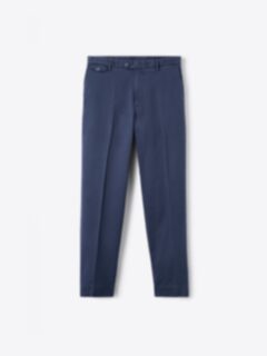 Shop Navy Washed Cotton Stretch Dress Pant