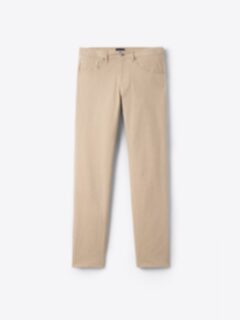Shop Novara Tan Stretch Slub Cotton 5-Pocket
