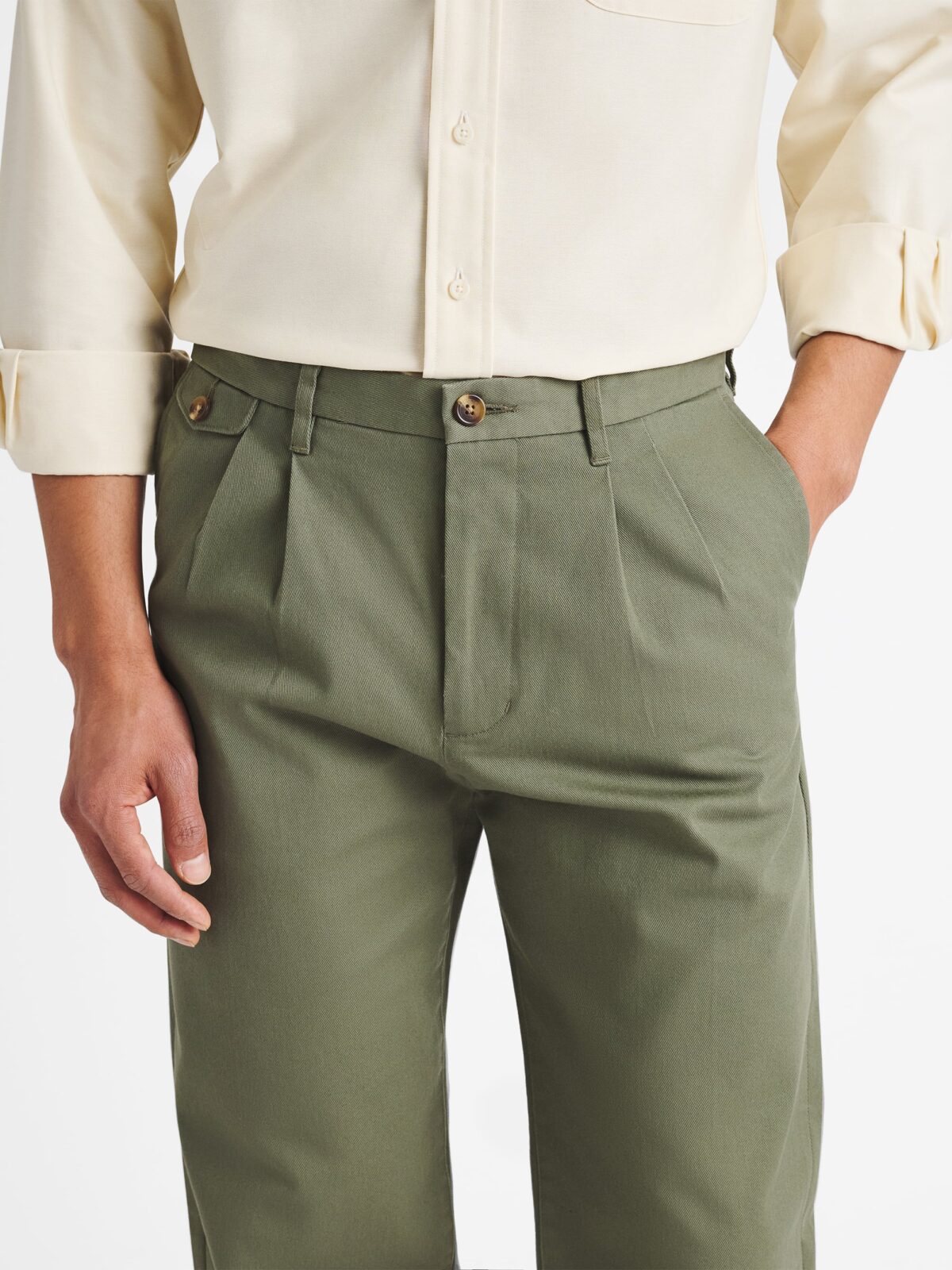 Double Pleated Japanese Fatigue Heavyweight Stretch Chino - Custom