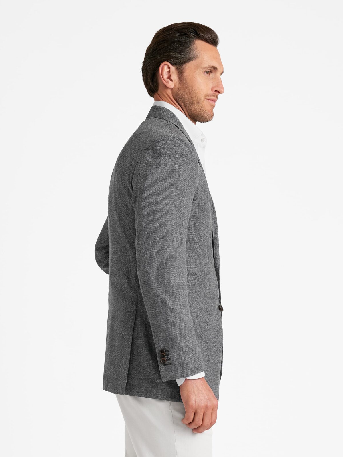 Reda Grey Wool Hopsack Bedford Jacket - Custom Fit Tailored Clothing