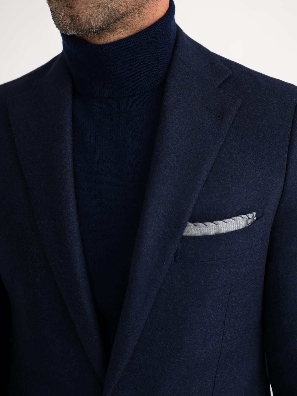 Loro Piana Fabric Navy Wool Cashmere Walker Jacket - Custom Fit Loro Piana Fabric Navy Wool Cashmere Walker Jacket - Custom Fit
