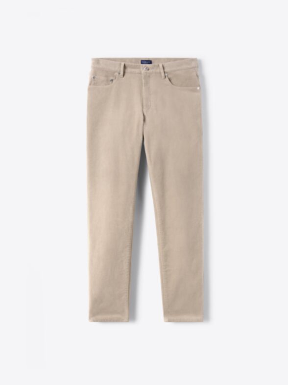 Thumb Photo of Biella Beige Stretch Moleskin 5-Pocket