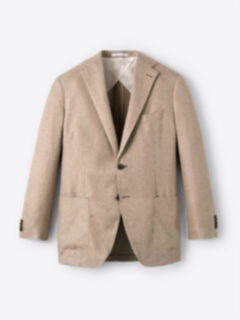 Shop Beige Linen and Lyocell Hopsack Bedford Jacket