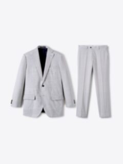 Shop Drago Light Grey Glen Plaid S130s Tropical Wool Suit