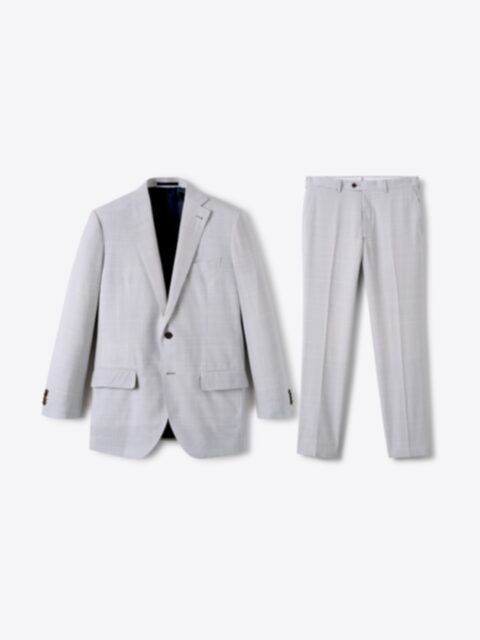 Drago Light Grey Tropical Wool S130s Allen Suit - Custom Fit