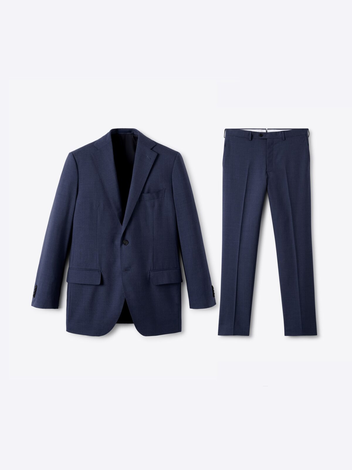Drago Navy Melange S130s Tropical Wool Suit - Custom Fit Tailored Drago Navy Melange S130s Tropical Wool Suit - Custom Fit Tailored