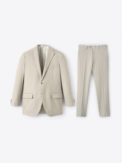 Shop Drago Beige S130s Tropical Wool Suit