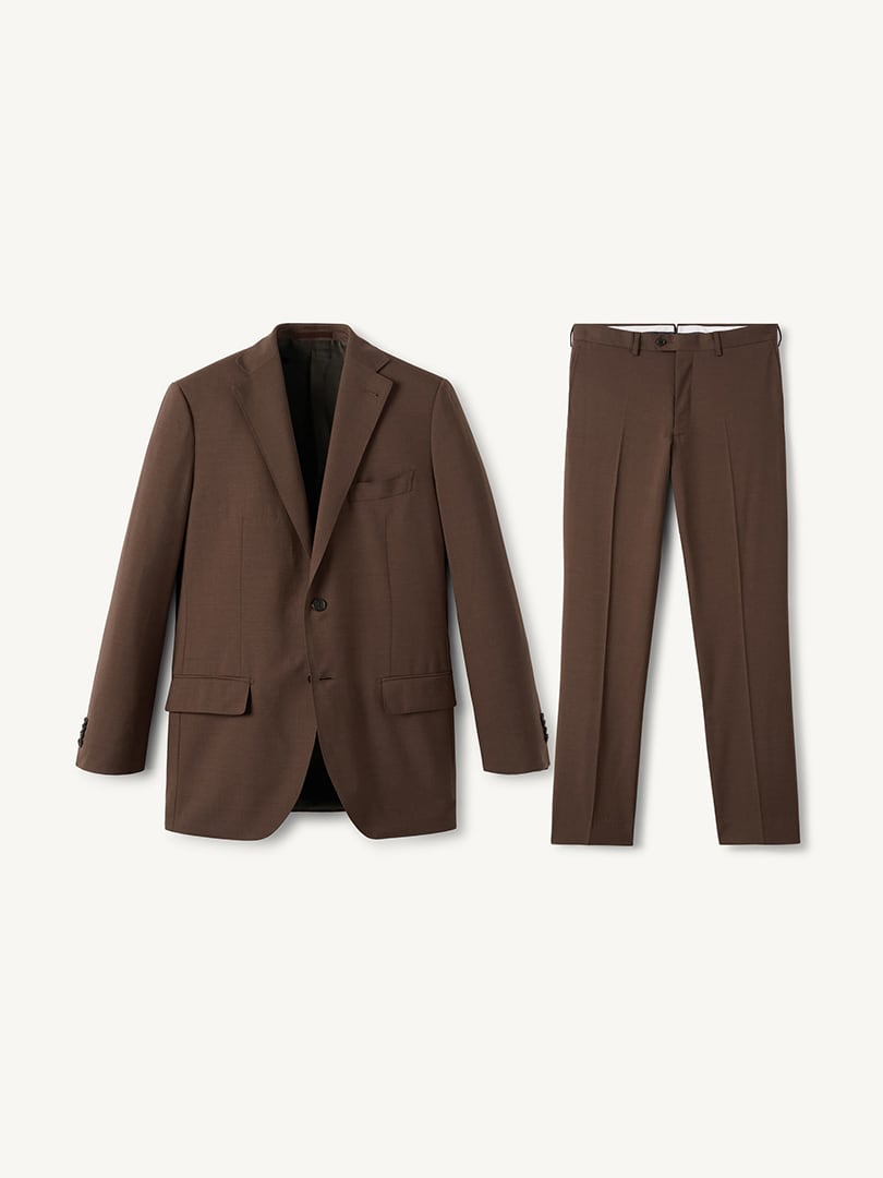Men’s Drago Tobacco S130s Tropical Wool Suit Thumb