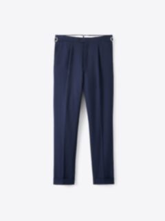 Shop VBC Navy Tropical Fresco Single Pleated Dress Pant