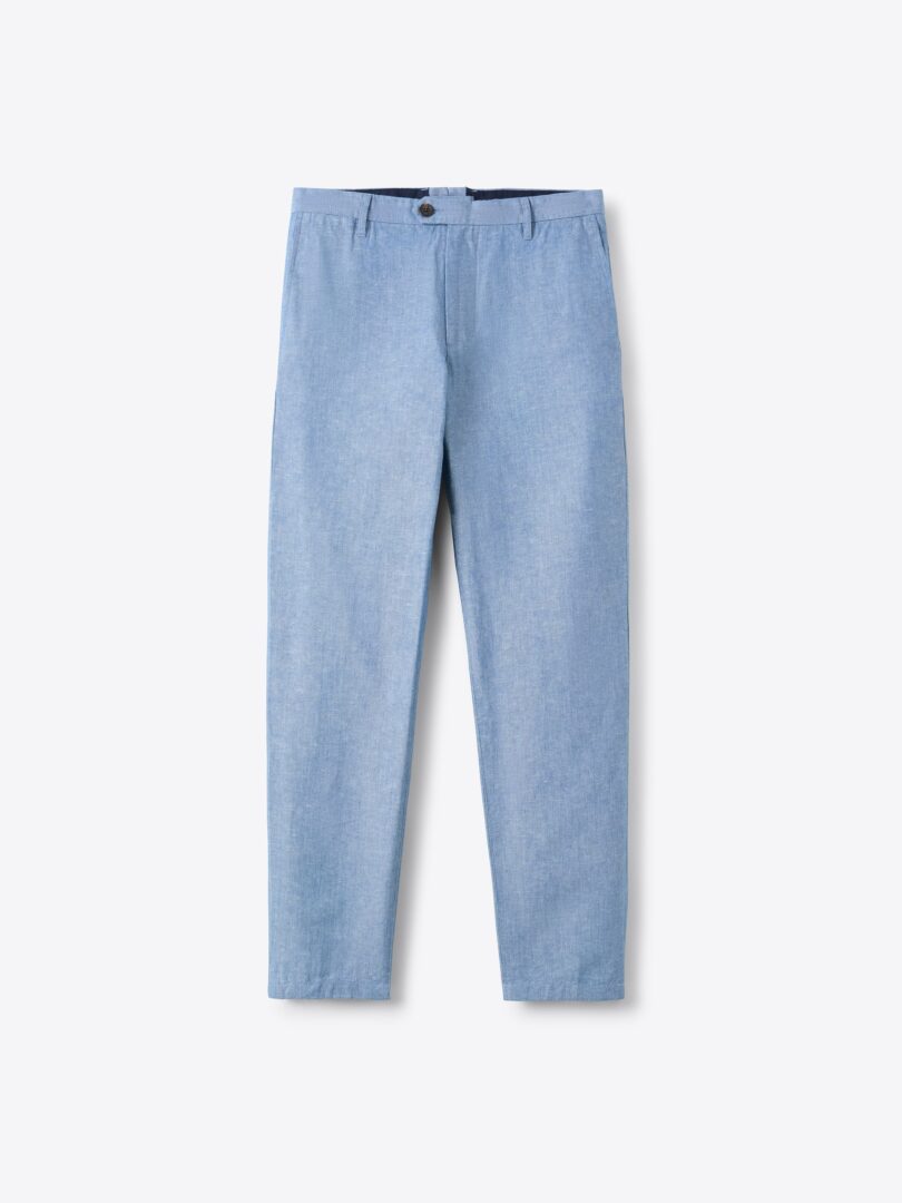 Men’s Bergamo Cotton and Linen Blend Chambray Chino Thumb