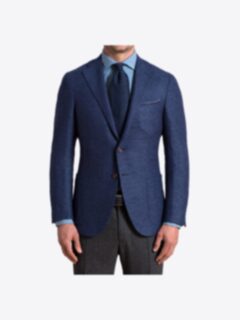 Shop Hudson Ocean Blue Wool Flannel Hopsack Jacket