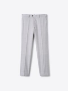Shop Drago Light Grey Glen Plaid S130s Tropical Wool Dress Pant