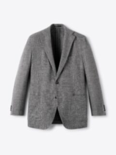 Shop di Fabio Grey Wool and Linen Basketweave Waverly Jacket