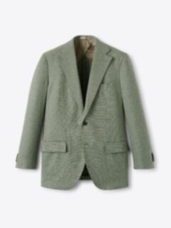 Shop Sage Wool Cotton Silk Stretch Hopsack Suit Jacket