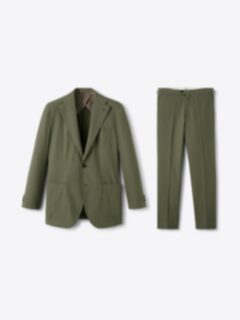 Shop Di Sondrio Olive High Twist Cotton Sullivan Suit