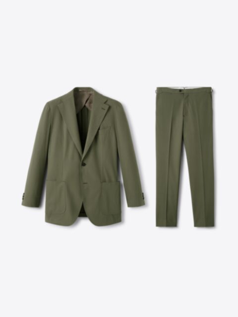 Khaki High Twist Cotton Sullivan Suit - Custom Fit Tailored Clothing