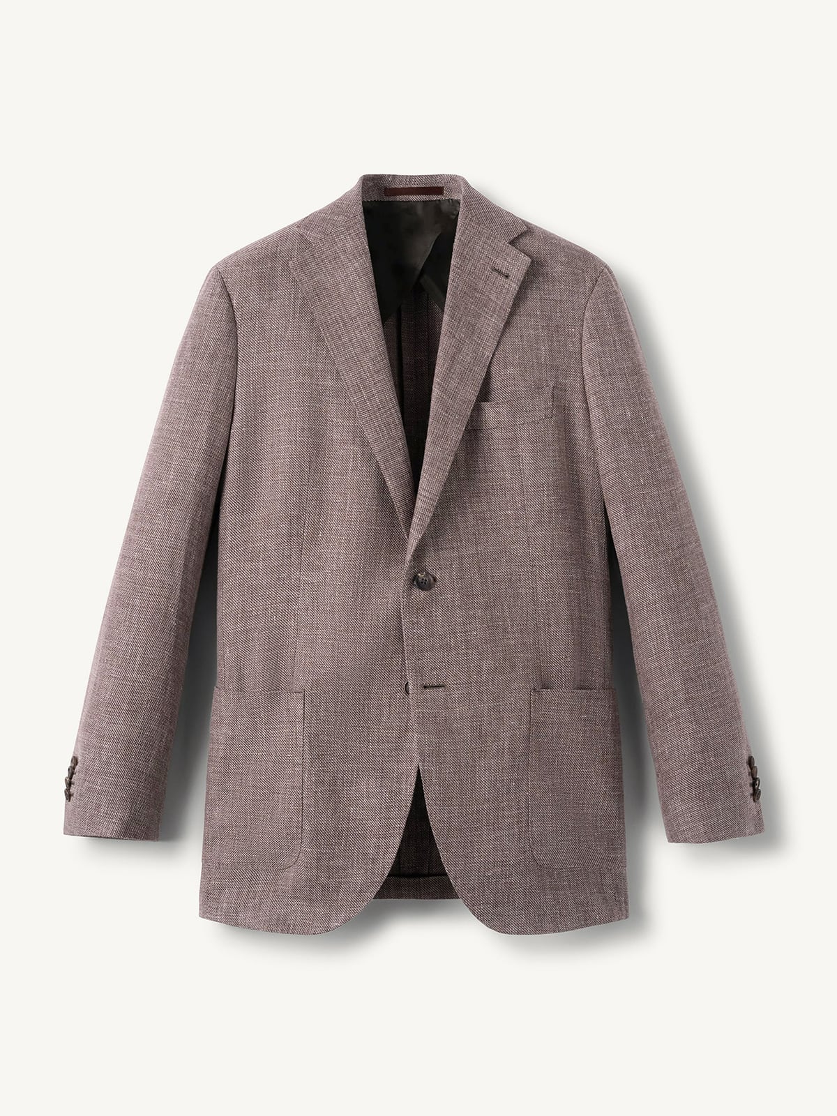 Drago Chestnut Wool and Linen Hopsack Bedford Jacket - Custom Fit