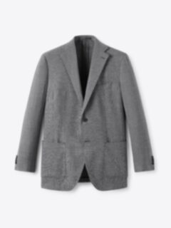 Shop Reda Grey Wool Hopsack Bedford Jacket