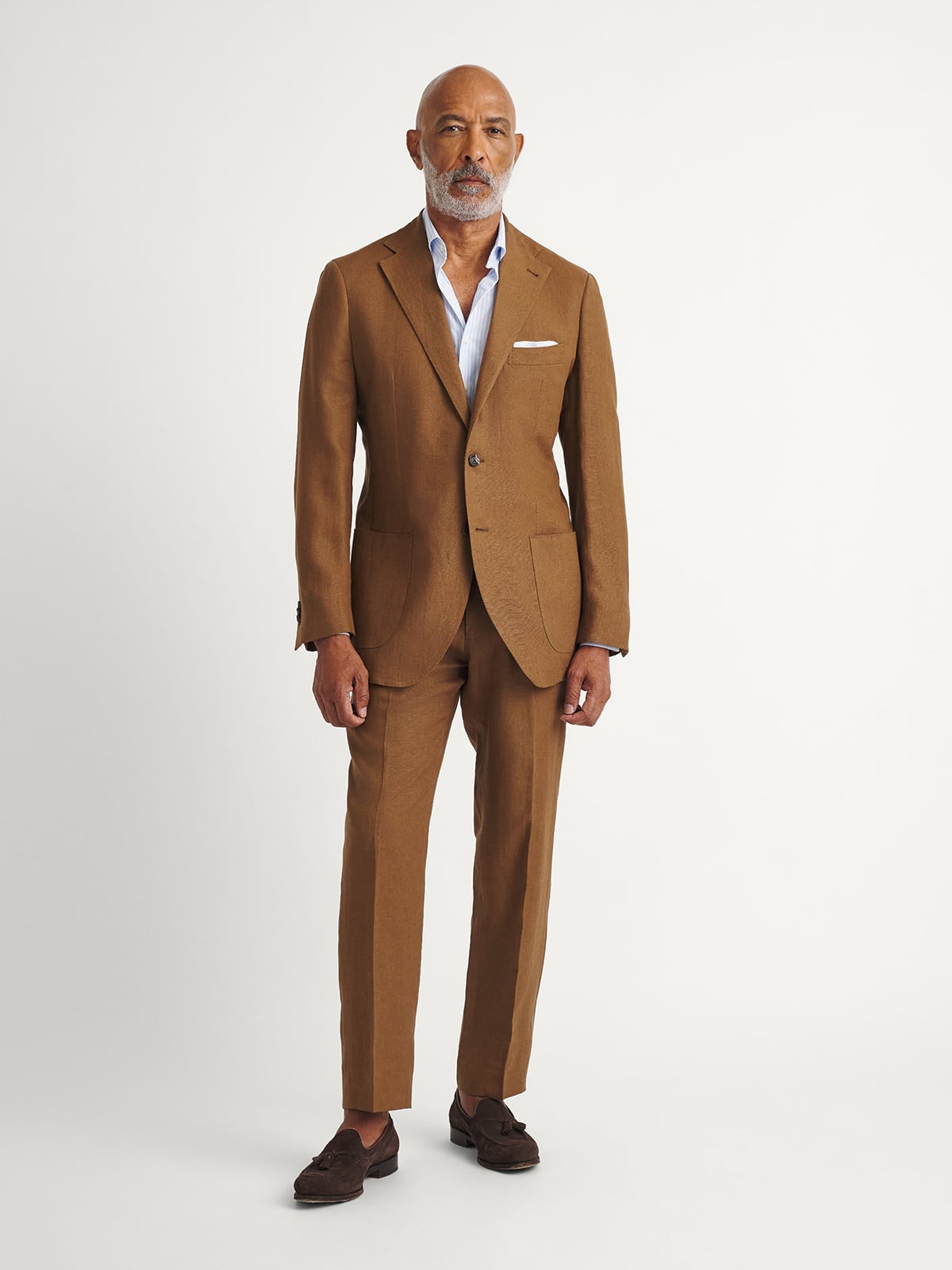 Proper Cloth Tobacco Irish Linen Bedford Men's Custom Suit Proper Cloth Tobacco Irish Linen Bedford Men's Custom Suit