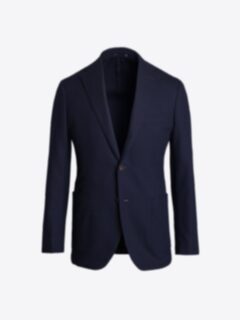Shop Bedford Navy Stretch Wool and Cotton Hopsack Jacket