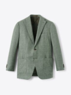 Shop Drago Sage Wool and Linen Hopsack Bedford Jacket