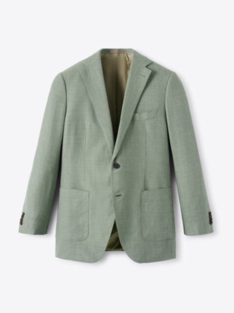 Loro Piana Faded Brown Wool Silk Linen Herringbone Hudson Jacket